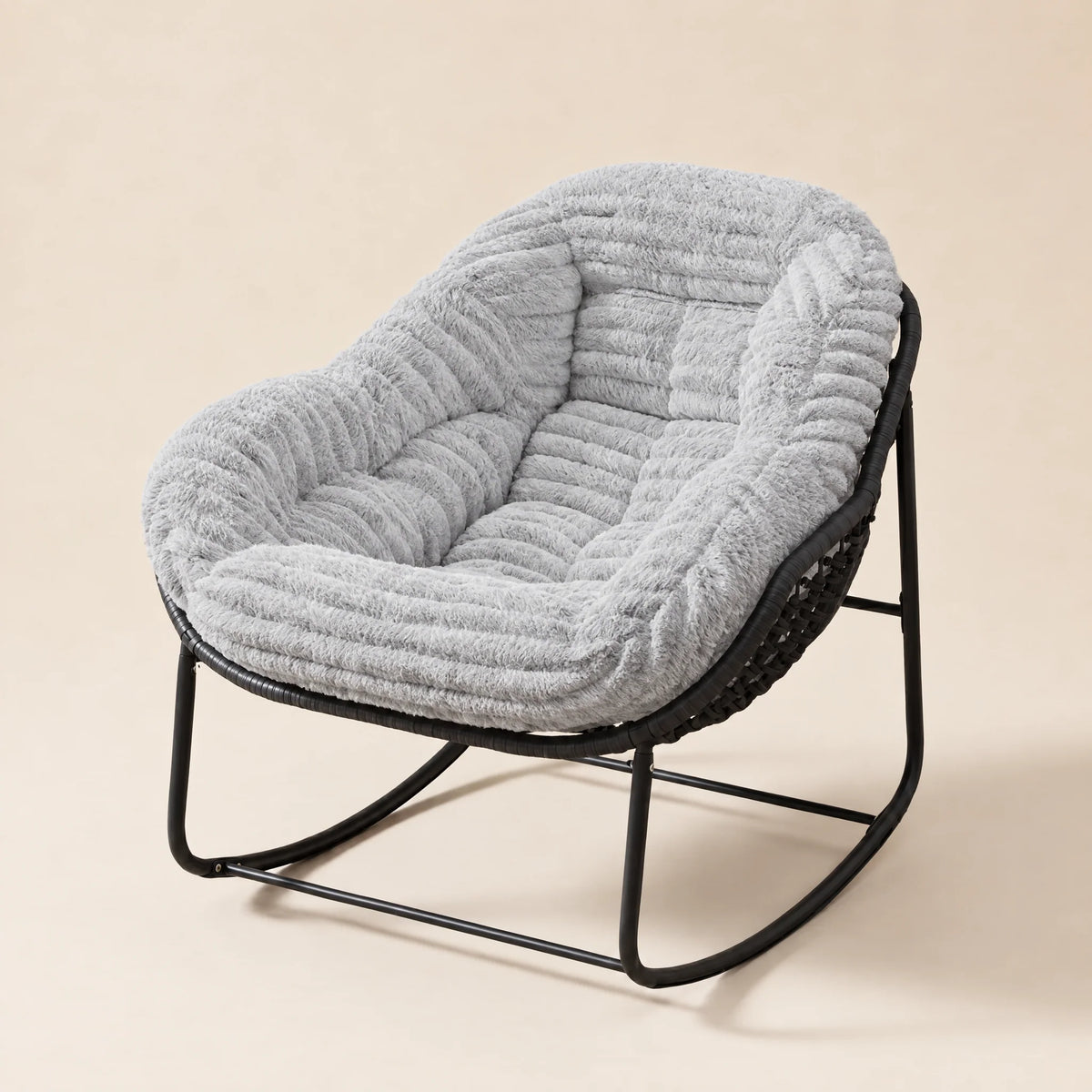 Living room rocking chair with metal frame