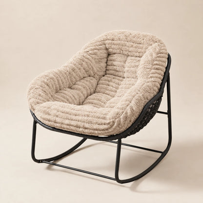 Living room rocking chair with metal frame