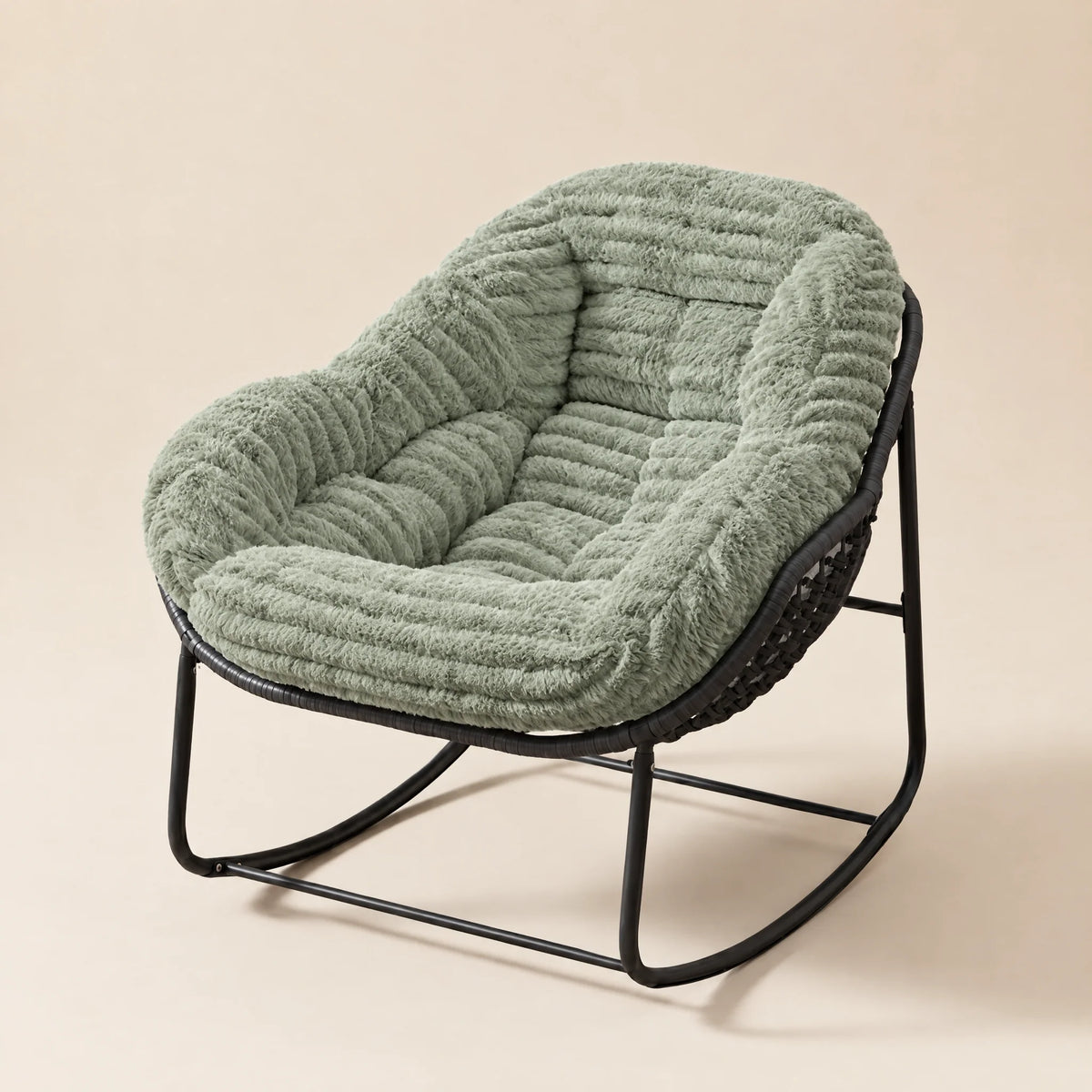 Living room rocking chair with metal frame