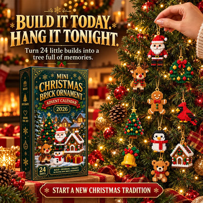 🎄24-Day Mini Christmas Brick Ornament Advent Calendar | 24 Unique Buildable Holiday Ornaments to Create, Hang & Keep 🧱