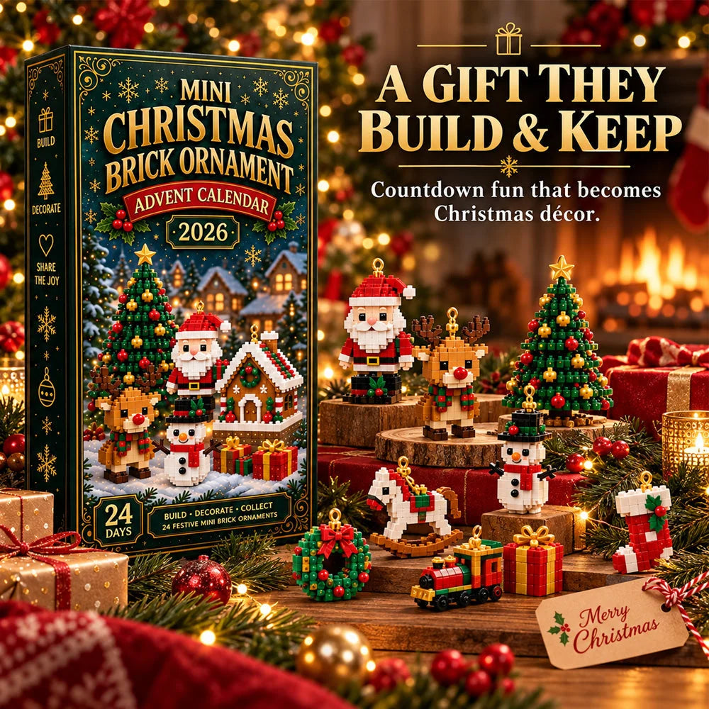 🎄24-Day Mini Christmas Brick Ornament Advent Calendar | 24 Unique Buildable Holiday Ornaments to Create, Hang & Keep 🧱