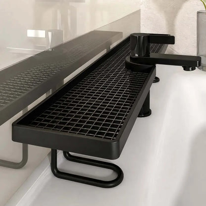 No-Drill Carbon Steel Bathroom Organizer