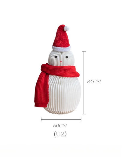 Akkordeon Schneemann Weihnachtsdeko – Wabenfaltbarer Anhänger für ein neutrales nordisches Zuhause