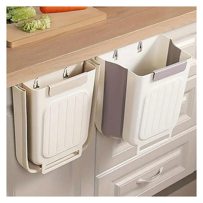 Foldable Hanging Kitchen Trash Can for Cabinet Doors