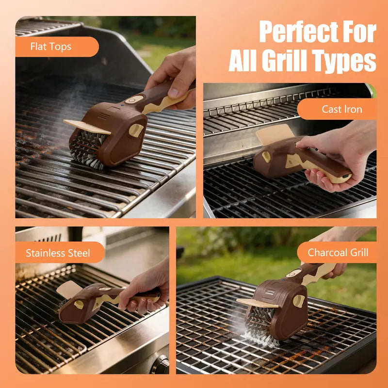 Cordless Electric Grill Cleaner Set